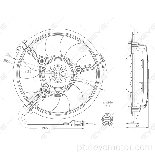 Ventilador de resfriamento do radiador de carro mais vendido para A8